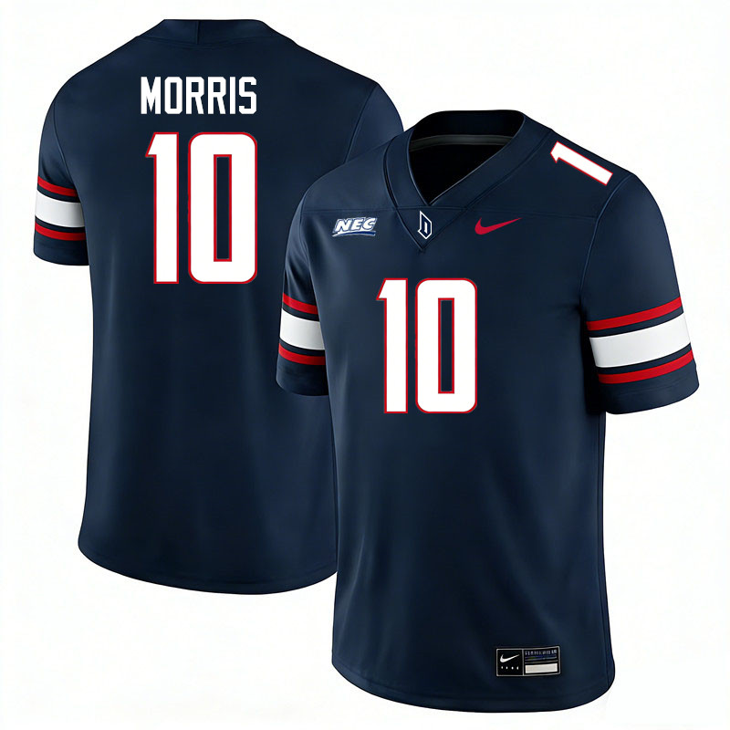 Duquesne Dukes #10 Avery Morris College Football Jerseys,Uniforms Stitched-Navy